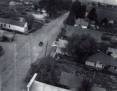 Bird's eye view of downtown Princeton, ID