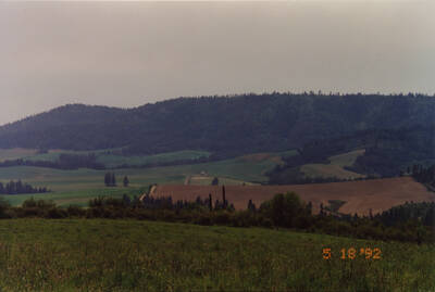 Picture of Strong family homestead, taken from the back hill