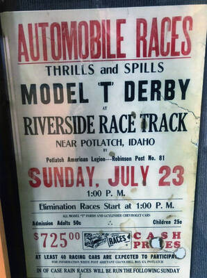 Poster for Automobile Races at Riverside Race Track.