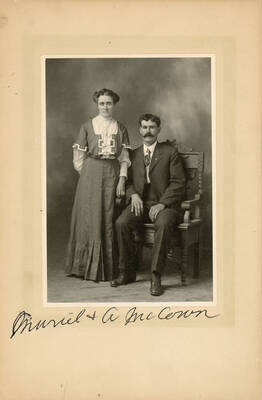 Muriel (left) and James Adron McCown pose for a formal portrait.