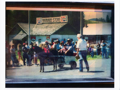 Harvard Store with parade in front.
