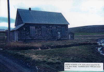 An early school named for the F.M. Berry family. It was established in about 1890 and closed in 1939. The Will Do Club also met in this same building from 1927 until 1981 when the club disbanded.