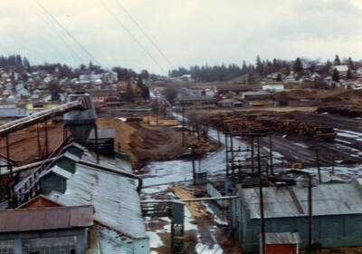Photograph of flood at the Potlatch Mill.