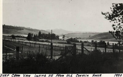 A view of Deep Creek looking Northeast from the Old Conklin House. Photograph taken in 1930.