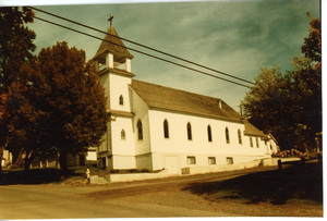 Photograph of the exterior of the St. Mary's Catholic Church in Potlatch.