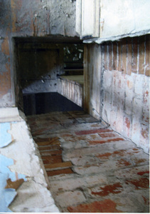 Photograph of interior damage to the WI&M Depot.