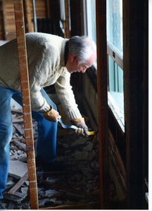 Photograph of starting the restoration of the 2nd floor of the Wi&M Depot.