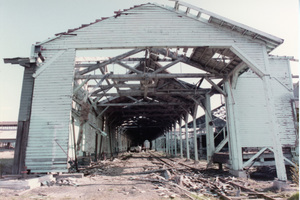 Photograph of the Potlatch Mill being demolished.