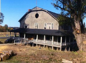 Photograph of the exterior of the gymnasium in Potlatch.