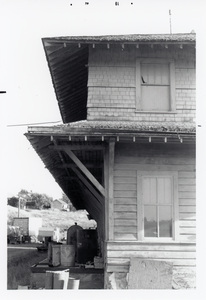 Photograph of roof detail on the WI&M Depot.