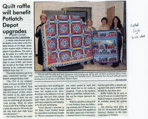 Quilt raffle will benefit Potlatch Depot upgrades