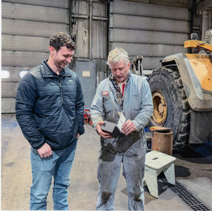 Photograph of Guy "Bud" Horn on his retirement from Bennett Lumber Products, Inc.
