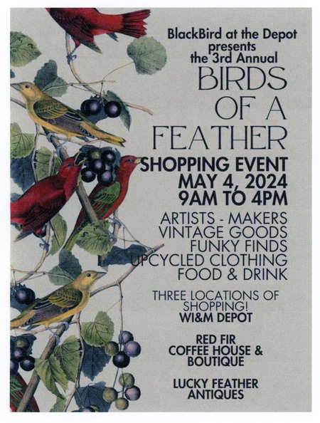 Poster for the Birds of a Feather Shopping Event