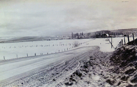 Photograph of the flood on the road from Hampton to Princeton.