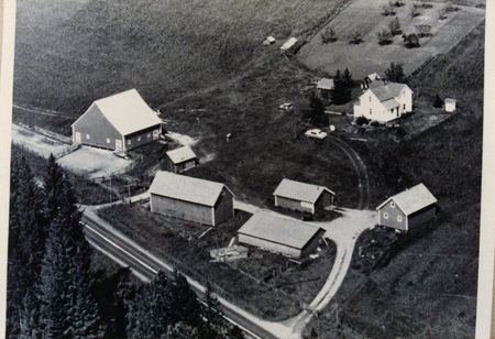 Aerial Photograph of buildings on the Bysegger Place