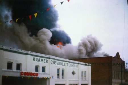 Photograph of the Kramer Chevrolet Building saved during the Mercantile fire.