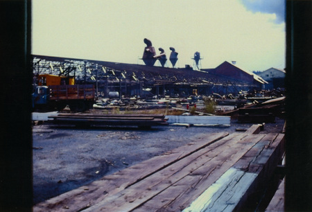 Photograph of the green chain at the Potlatch mill prior to demotion.