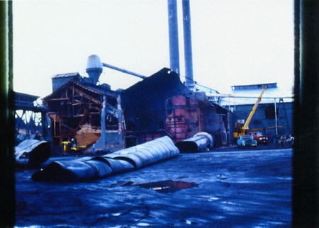 Photograph of the Potlatch Mill during demolition.