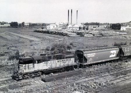 Photograph of the WI&M at Potlatch. Switching and departing for Bovill. Ed Austin Photos.