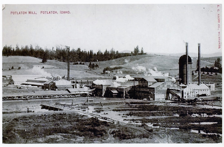 Photograph of the Potlatch Mill looking East.
