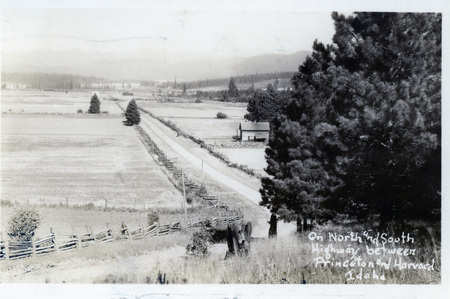 Postcard of the road between Princeton and Harvard.