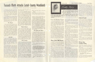 An article from the Family Tree about the Tussock Moth affecting Douglas fir and Grand fir trees in Latah County. It goes through the effects of the moth and how it affects the surrounding environment.