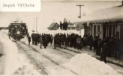 A photograph of the train depot in Elk River, Idaho.