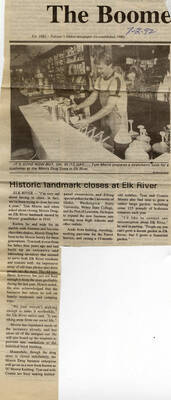 A newspaper article explaining a brief history of Morris Drug, why it closed, and what the Morris's have planned for their knitting business.