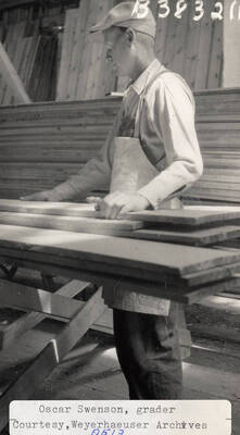 A photograph of grader Oscar Swenson