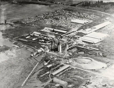 An aerial photograph of the Potlatch Plant.