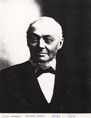 A portrait of F.C.A. Denkmann who lived from 1820-1905.