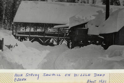 The structure of the Alva Strong Sawmill on middle Deep Creek.
