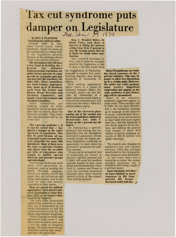 A newspaper article detailing the political bandwidth the 1% initiative is taking up in the legislature and the impact is slowing down other bills. Legislators also argue for more living cost stipends.