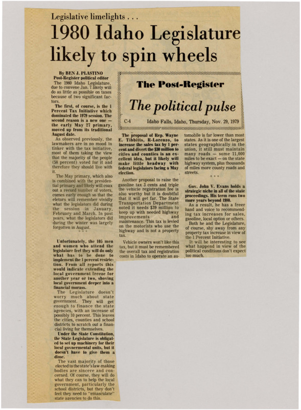 A newspaper article detailing the likely slow congressional session with controversial bills stalling the process.