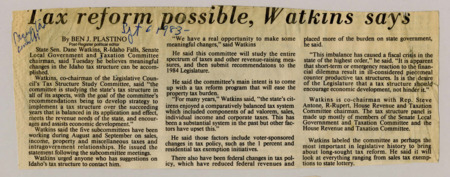 A newspaper article detailing the funding challenges as result of federal cuts, and implementing tax reform to fill the gaps.