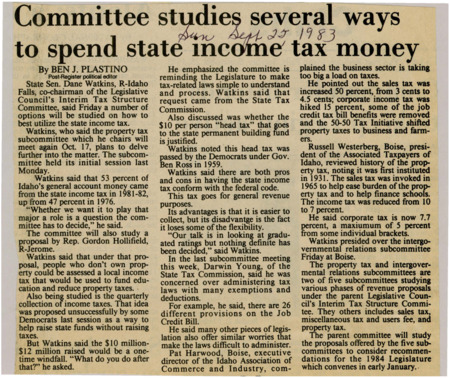 A newspaper article discussing the specifics of tax reform, analyzing the impact of income tax and the potential for non income tax sources of revenue.
