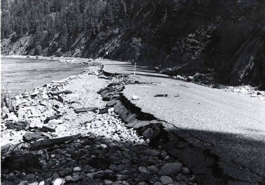 Part of the road is washed out from the 1948.