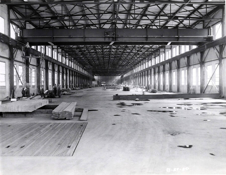 The interior of one of the buildings at the Clearwater paper mill.