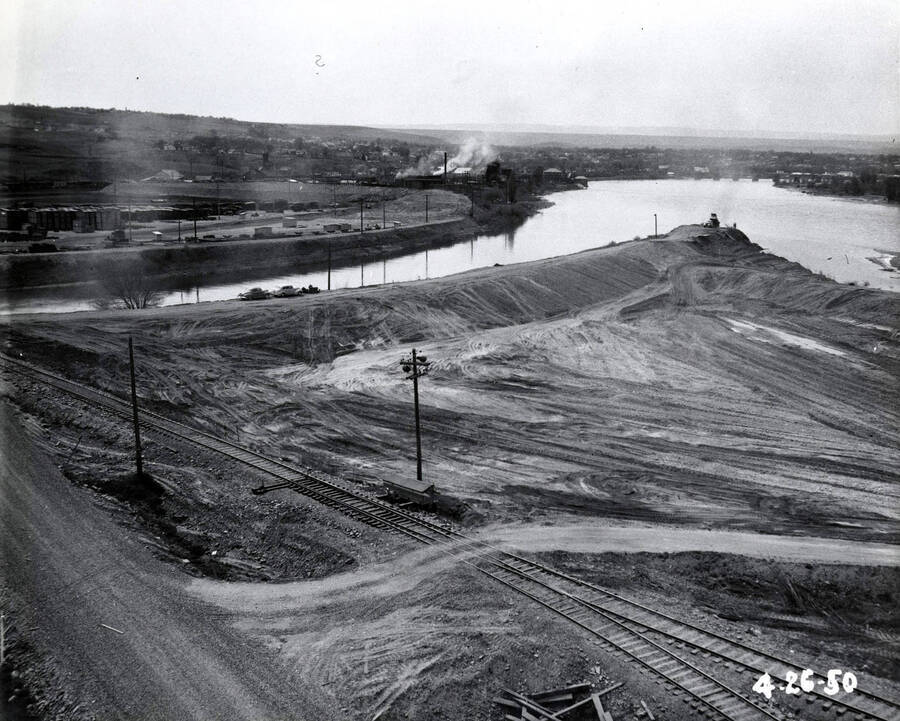 Photograph of the site of the Clearwater Paper Mill before construction began.