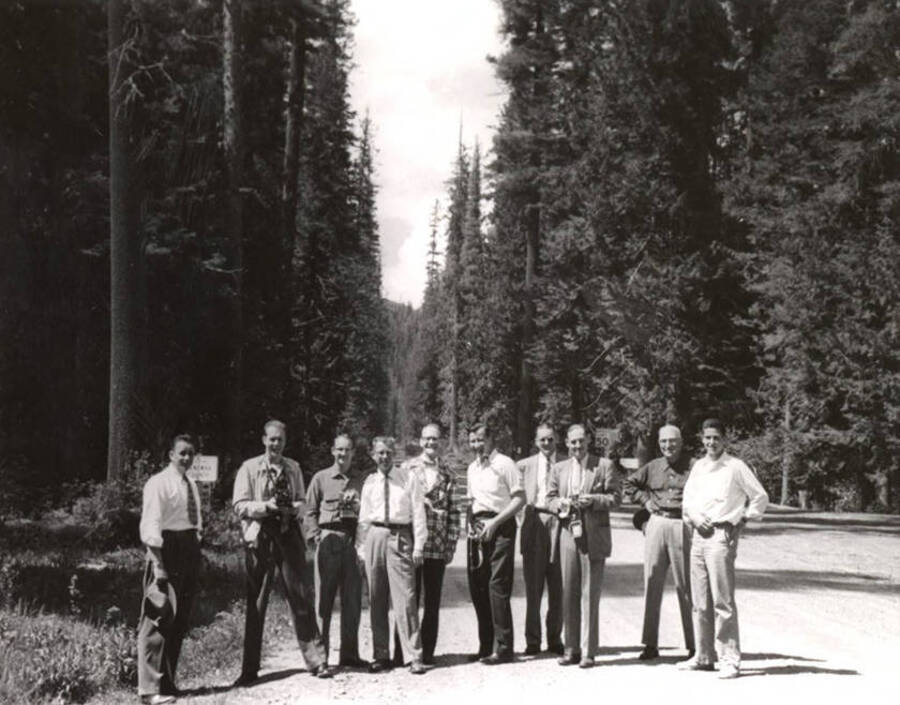 Group picture taken at Benewah County line, St. Joe National Forest.