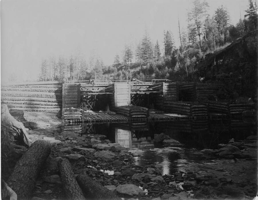 Description on back of photograph: 'Between two log ponds on south side of Potlatch.'