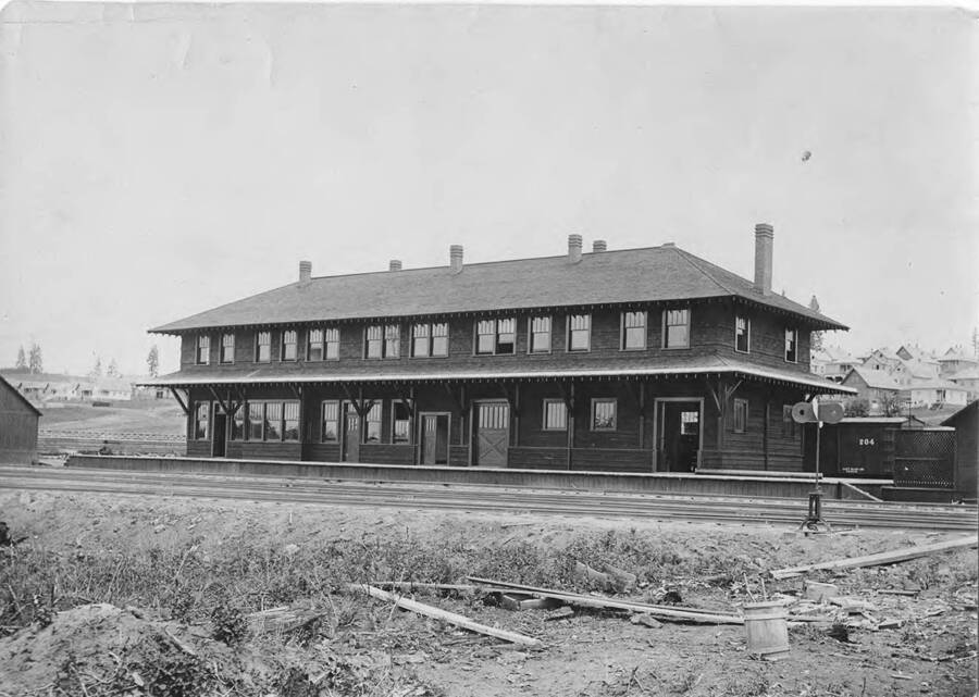 The railroad depot at Potlatch, Idaho.