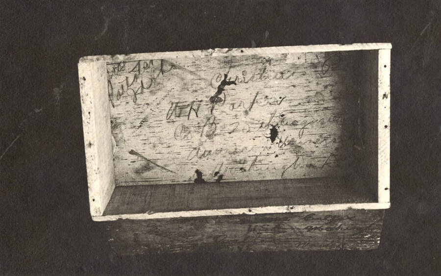 Viewing box inscribed with the names of those who watched the eclipse.