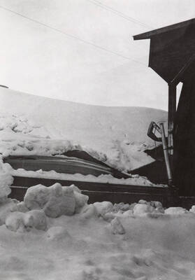 View of snow covered yard.