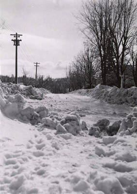Local street after being plowed.