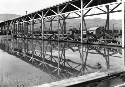 The Lewiston mill is flooded by the Clearwater River.