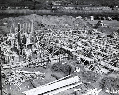 Semi-constructed buildings of the Clearwater paper mill plant