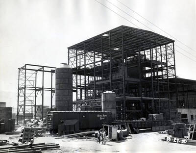 The recovery and boiler room under construction.