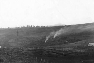 Controlled burn on farm land