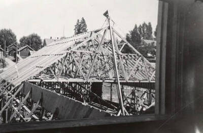 Auditorium construction underway.